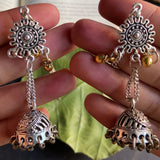 Boho Oxidized Silver Earring
