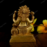 BRASS GANESHA READING BOOK DOLS