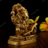 BRASS GANESHA READING BOOK DOLS