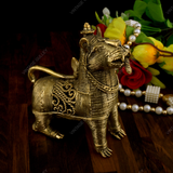 Brass Dhokra Sitting Lion