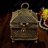 Brass Dhokra Rectangular Jewelry Box - Small