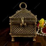 Brass Dhokra Rectangular Jewelry Box - Small