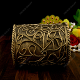 Brass Dhokra Root Designed Cylindrical Pen Stand