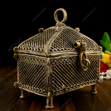 Brass Dhokra Rectangular Jewelry Box - Medium