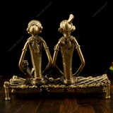 Brass Dhokra Golden Couple with Baby