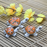 Metal Meenakari Tortoise for Home Decorative Showpiece (Orange) - Vintage Gulley