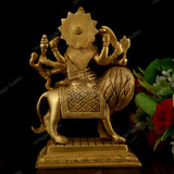 Brass Durga Idol Sitting on Lion
