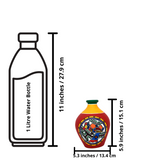 Warli Hand-Painted Terracotta Pot - Red