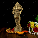 Brass Dhokra Charbhuja Standing Ganesha