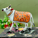 Meenakari Cow Royal White - 6 Inches