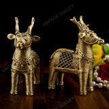 Brass Dhokra Medium Deer - Set of 2