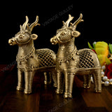 Brass Dhokra Medium Deer - Set of 2