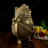 Handmade Brass Dhokra Owl Box Showpiece
