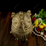 Handmade Brass Dhokra Owl Box Showpiece