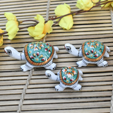 Metal Meenakari Tortoise for Home Decorative Showpiece (Green) - Vintage Gulley