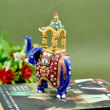 Metal Ambabari Meenakari Work Painted - 5 Inches - Red