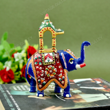 Metal Ambabari Meenakari Work Painted - 5 Inches - Red
