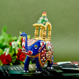 Metal Ambabari Meenakari Work Painted - 5 Inches - Red