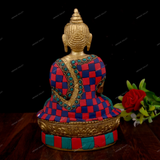 BRASS LORD BUDDHA - ABHAYA MUDRA STONEWORK