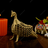 Brass Dhokra Net Peacock