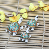 Metal Meenakari Tortoise for Home Decorative Showpiece (Green) - Vintage Gulley
