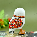 Metal Meenakari Owl - White