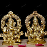 Brass God Ganesha Laxmi Idol
