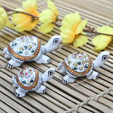 Metal Meenakari Tortoise for Home Decorative Showpiece (White) - Vintage Gulley