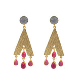 Semi-Precious Stone Ethnic Earrings for Women and Girl - Vintage Gulley