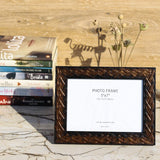 Brown Line Design Photo Frame with Stand - 5" x 7" (Horizontal) - Vintage Gulley
