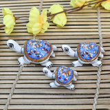 Metal Meenakari Tortoise for Home Decorative Showpiece (Blue) - Vintage Gulley