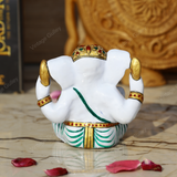 Enameled Metal Sethi Ganesha Idol - Green
