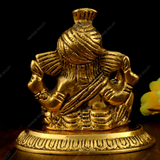 White Metal Golden Oxidized Ganesha