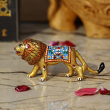 Metal Meenakari Lion - Medium - Vintage Gulley