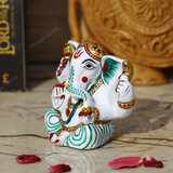 Enameled Metal Sethi Ganesha Idol - Green