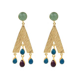 Semi-Precious Stone Ethnic Earrings for Women and Girl - Vintage Gulley