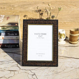 Dark Brown Square Design Photo Frame with Stand - 5" x 7" (Vertical) - Vintage Gulley