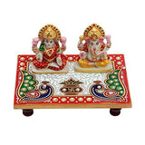 Marble Laxmi Ganesha on Chowki - Vintage Gulley