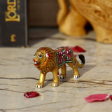 Metal Meenakari Lion - Large - Vintage Gulley