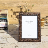 Brown Square Design Photo Frame with Stand - 5" x 7" (Vertical) - Vintage Gulley
