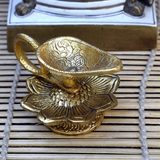 Metal Pooja Oil Diya with Handle - Vintage Gulley