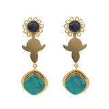 Semi-Precious Stone Ethnic Earrings for Women and Girl - Vintage Gulley