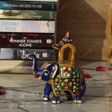 Metal Ambabari Meenakari Work Painted - 5 Inches - Green