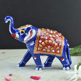 Meenakari Royal Blue-Red Elephant - Vintage Gulley