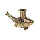 Brass Dhokra Fish Shaped Candle Stand - Vintage Gulley