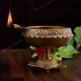 Brass Kuber Diya On Tortoise