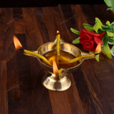 Brass Charmukhi Diya for Puja Medium