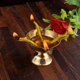 Brass Charmukhi Diya for Puja Medium