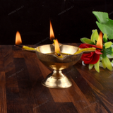 Brass Charmukhi Diya for Puja Medium