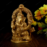 Brass Lord Ganesha Idol for Pooja Home Decorative Showpiece